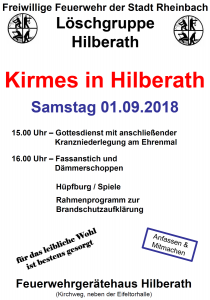 Plakat zum Feuerwehrfest in Hilberath 2017