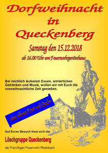 Plakat zur DOrfweihnacht in Queckenberg