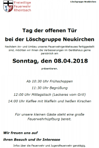 Flyer zum Tag der offenen Tür in Neukirchen 2018
